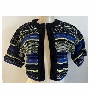 M Missoni Striped Knit Cropped Cardigan NWT